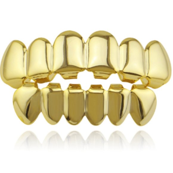 18k Gold Plated Hiphop Teeth Grills - Picture 1 of 2